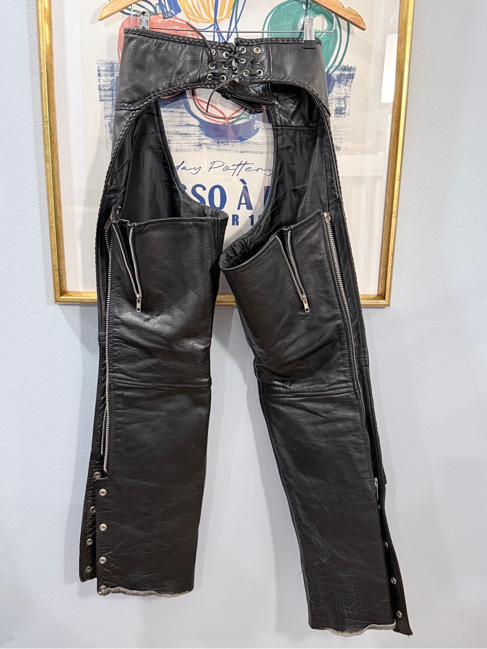 Xelement Classic Braided Leather Biker Chaps Womens 2 - Picture 6 of 10